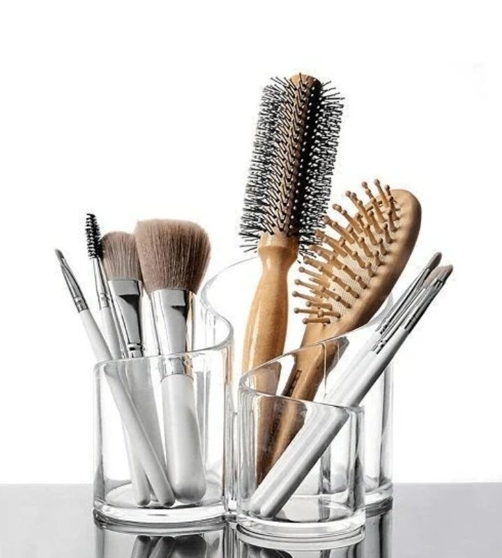 Acrylic Three Compartment Make-Up Organiser