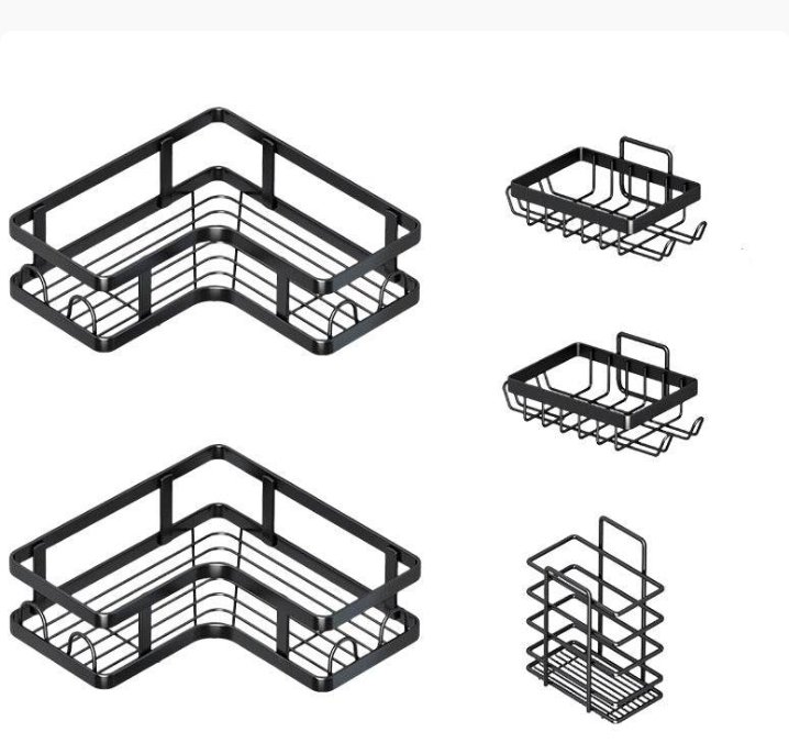 Stainless Steel Partitioned Shower Rack (7 pcs)