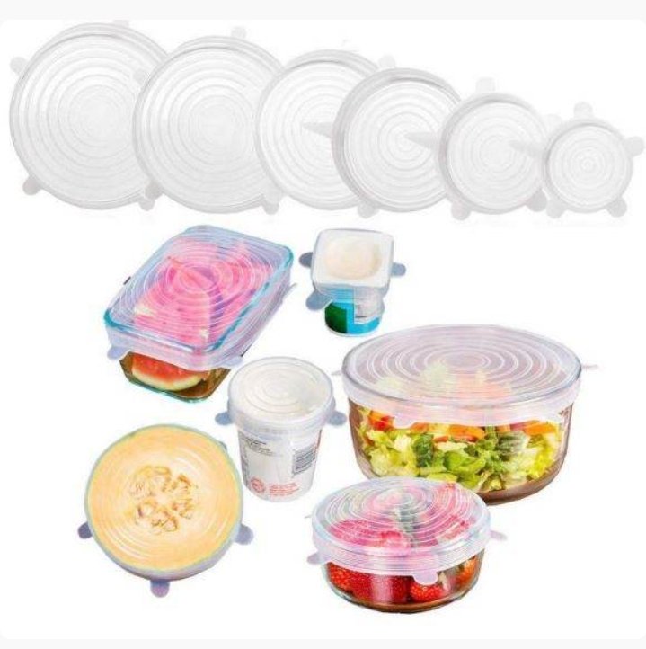 Reusable Stretch Silicone Lids (6 pcs)