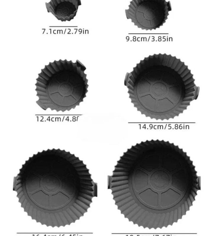 Silicone Air Fryer Liners (6 pcs)(Grey)