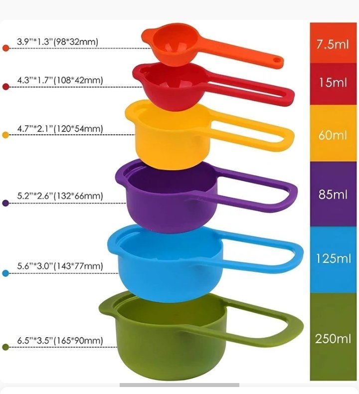 Colourful Measuring Cups and Spoons