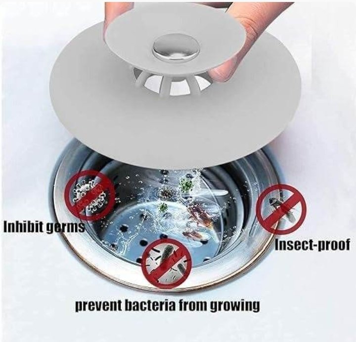 Dual Purpose Drain Stop and Hair Catcher
