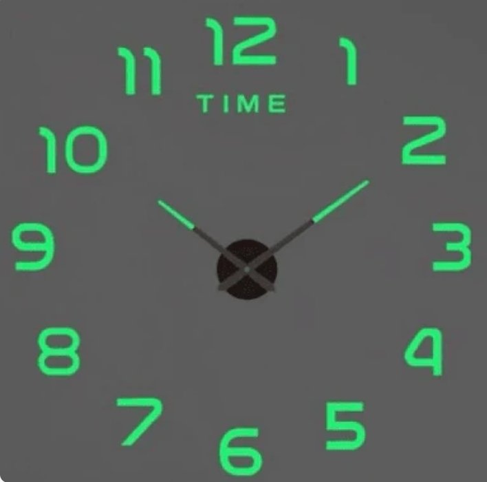 DIY Modern 3D Wall Clock (Glow in the dark)