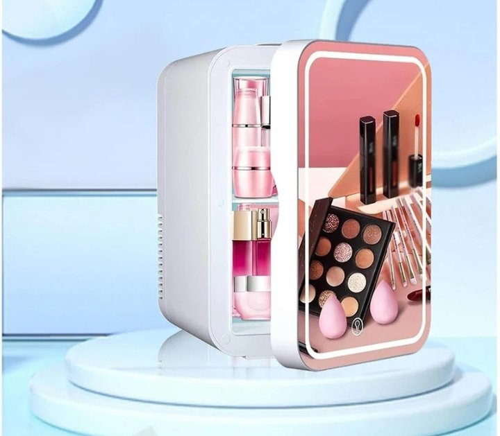 Portable Mini Beauty Refrigerator With Led Mirror (5L)(12V) - Image 2