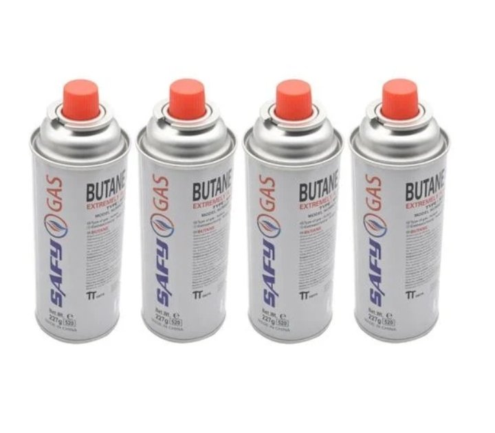 Pack of 4 - SAFY GAS - Butane Canisters 227g