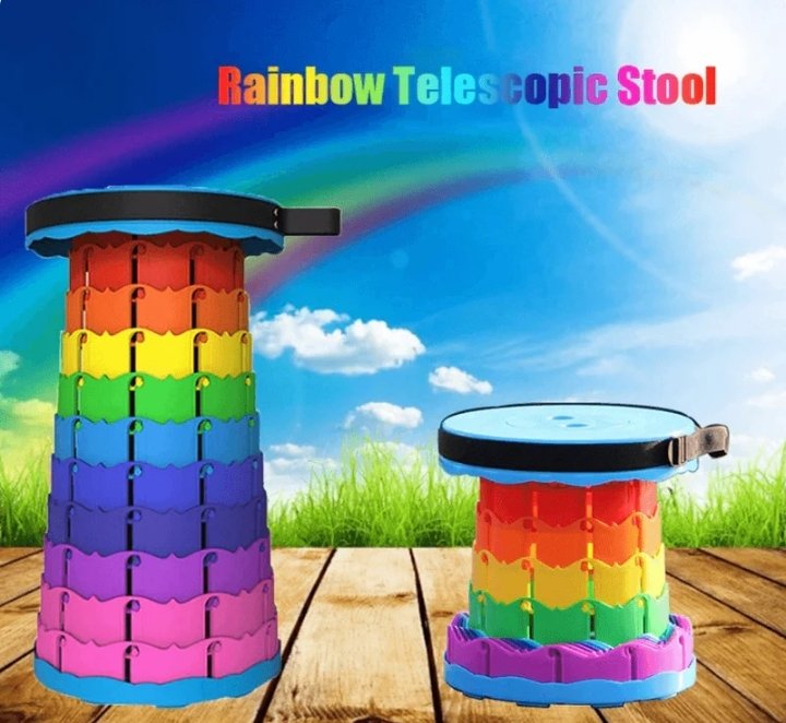 Rainbow Retractable Telescopic Portable Camping Seat - Image 2