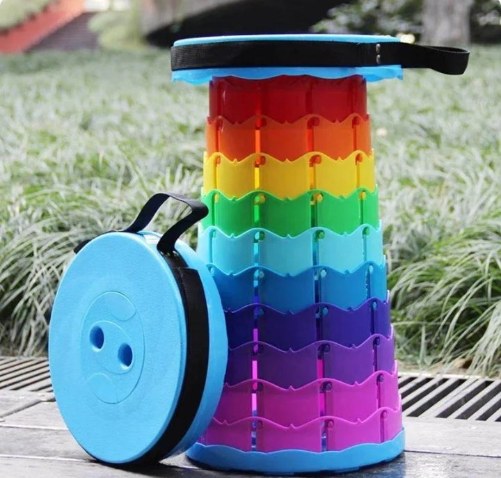 Rainbow Retractable Telescopic Portable Camping Seat