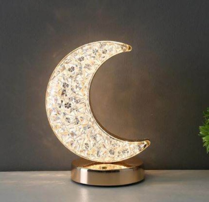 Modern Luxury Crystal Moon Lamp
