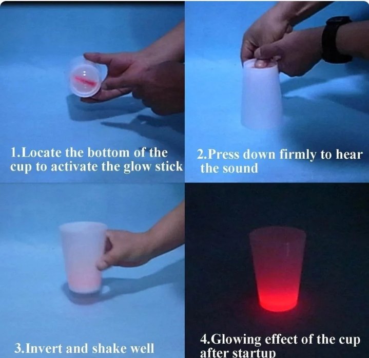 LED Automatic Flashing Shooter Glasses (35ml)(6 pcs) - Image 2
