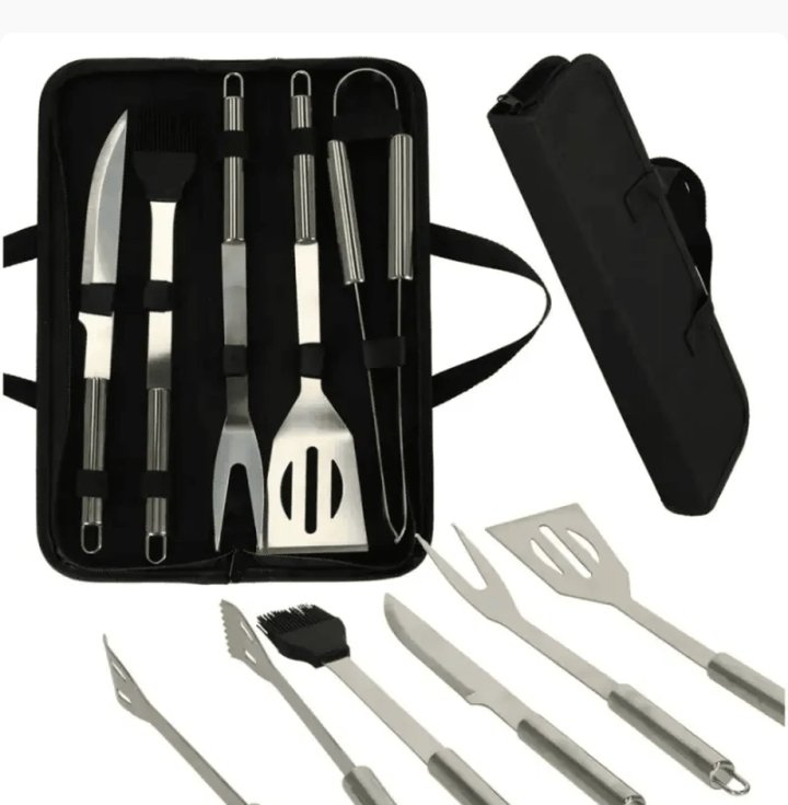 Camping Braai BBQ Tool Set With Case (6 pcs)
