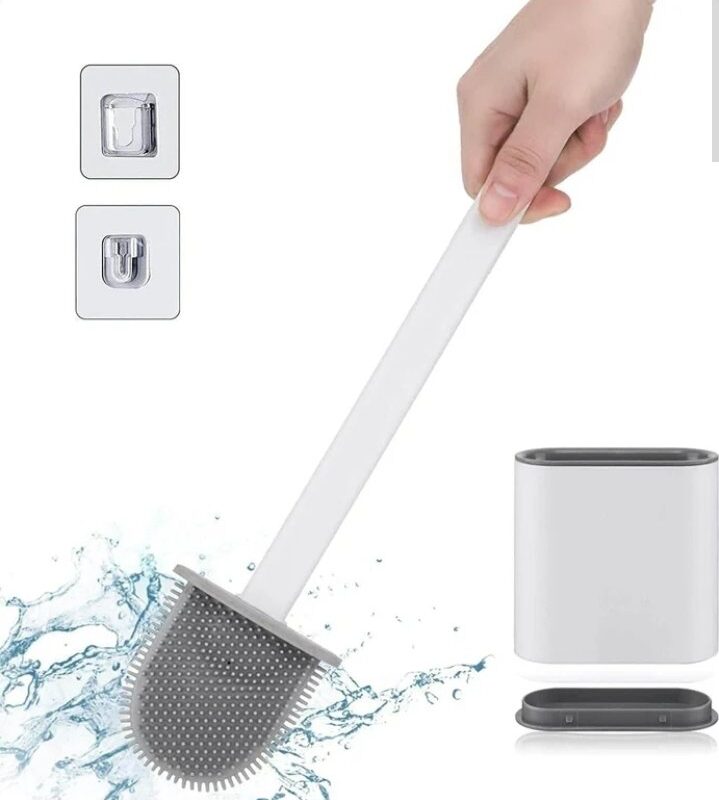 Silicone Flex Toilet Brush With Holder