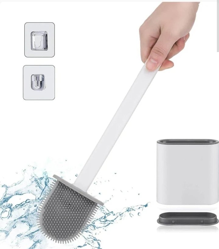 Silicone Flex Toilet Brush With Holder