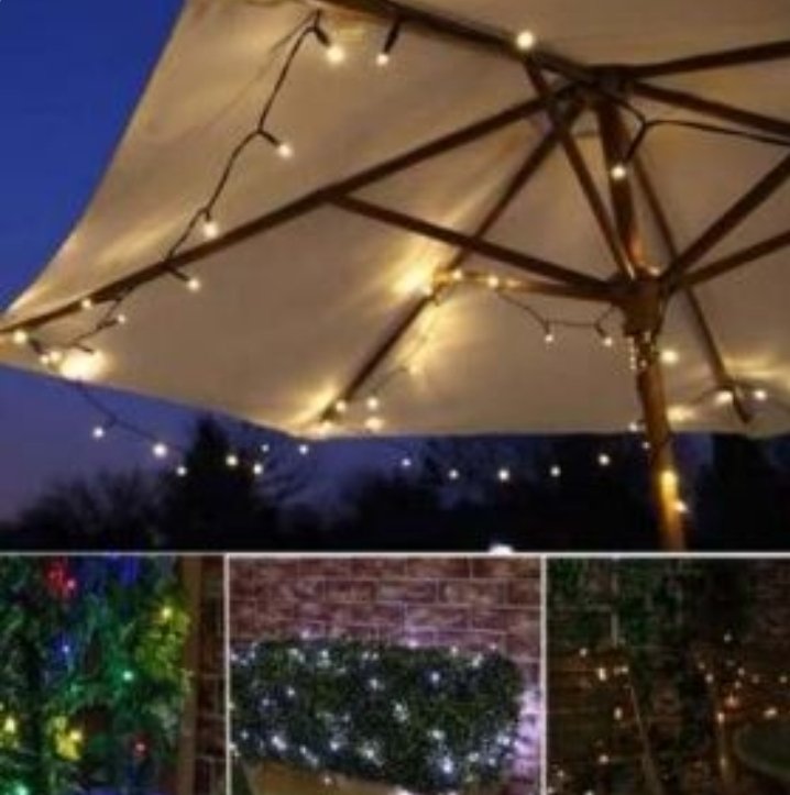 Solar Christmas Fairy Lights (100L)(12M)(Yellow)