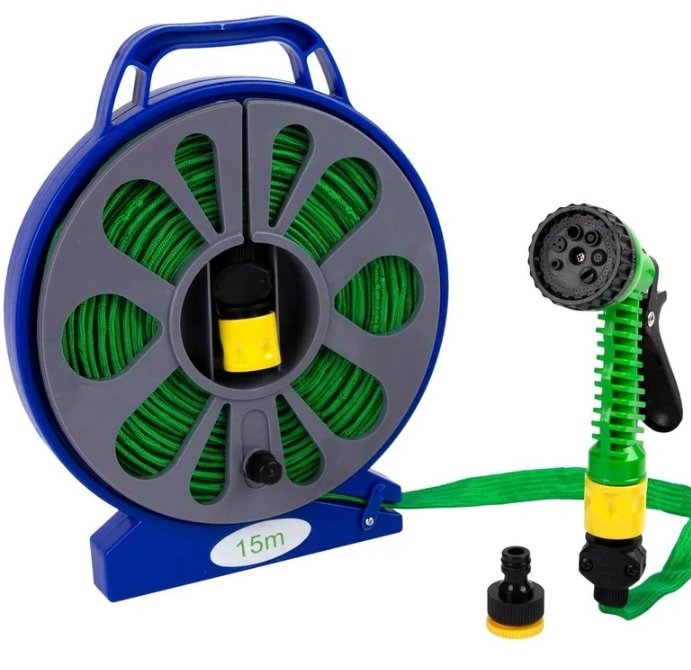 Flat Hose with Spray Gun Nozzle (15m)