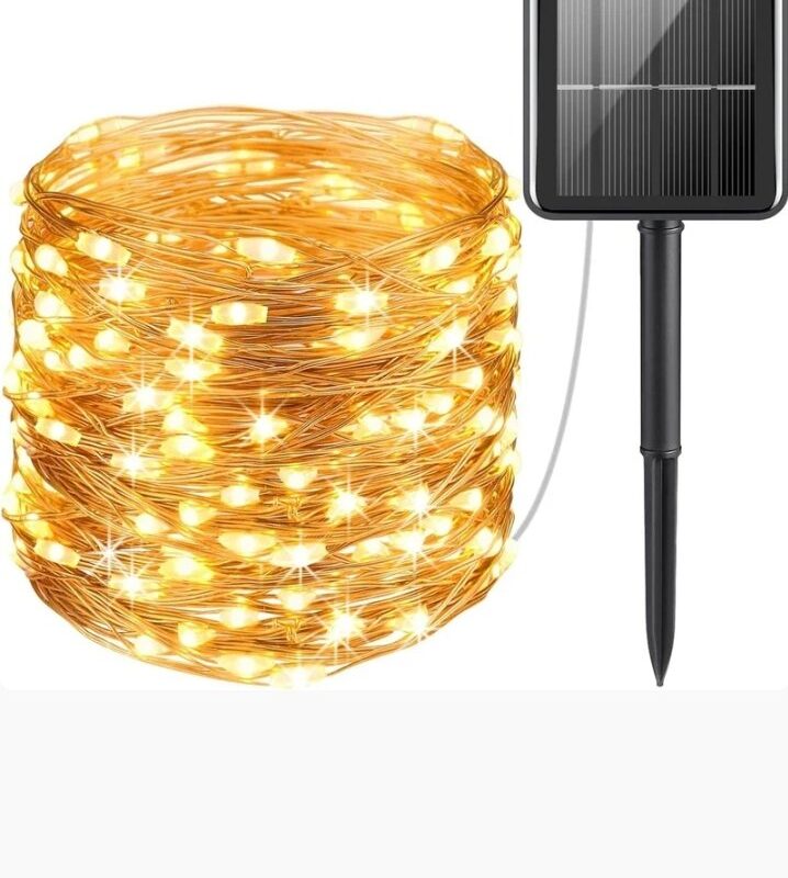 Solar Powered String Lights (100L)(12m)(Coper Wire) (Multi-Colour)