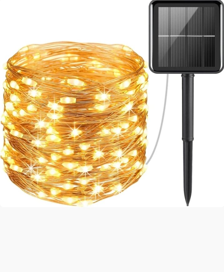 Solar Powered String Lights (100L)(12m)(Coper Wire) (Multi-Colour)